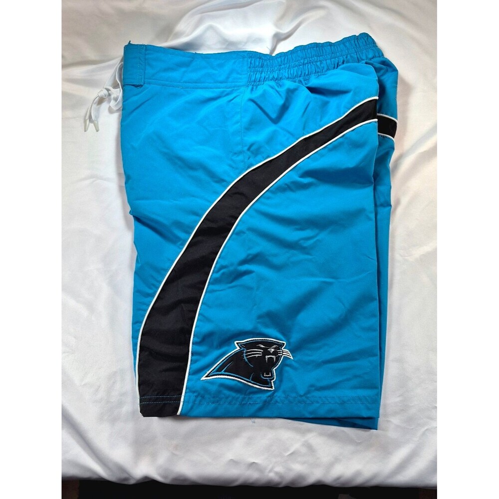 NWOT NFL Men's L Carolina Panthers Blue Athletic Training Swim Surf Shorts